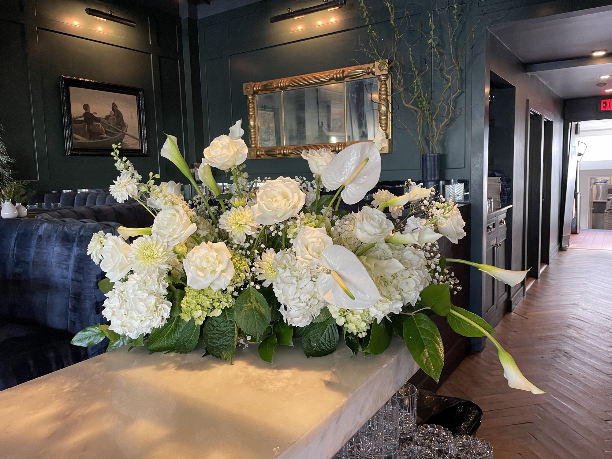 Restaurant floral installation